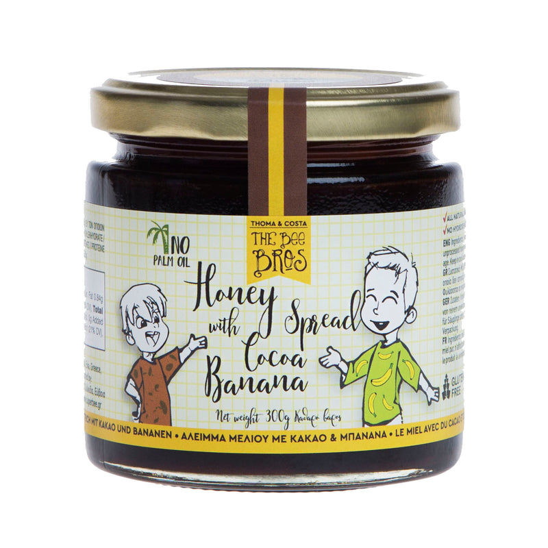 The Bee Bros Honey Spread With Cocoa & Banana, 10.58 oz | 300g