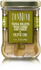 Tonnino Tuna Fillets with Capers and Garlic in Olive Oil - 6.7oz