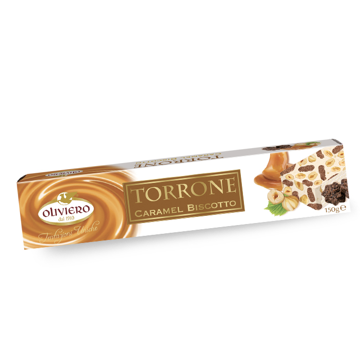 Oliviero Torrone Caramel Biscuit Nougat Bar, 150g