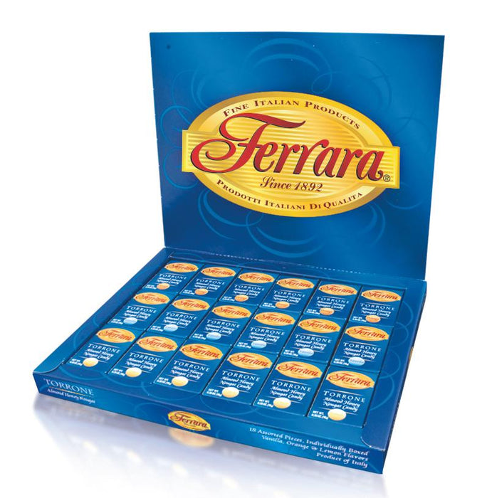 Ferrara Traditional Italian Torrone, Soft Nougat 6.35 oz, 18 pieces