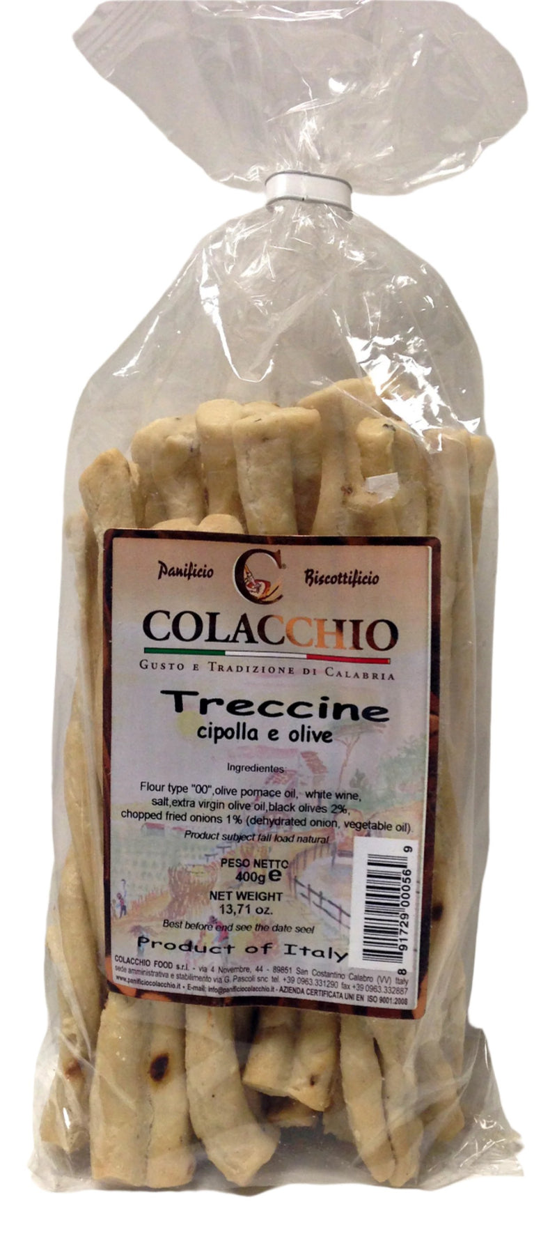 Colacchio Treccine Cipolla e Olive, 400g