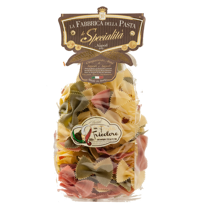 La Fabbrica Della Pasta Farfalle Gigatine Tricolor, #486, 17.6 oz | 500gr