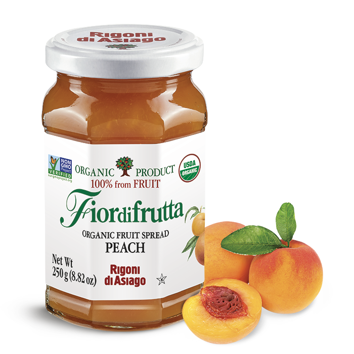 Rigoni di Asiago Organic Peach Fruit Spread, 8.82 oz | 250g