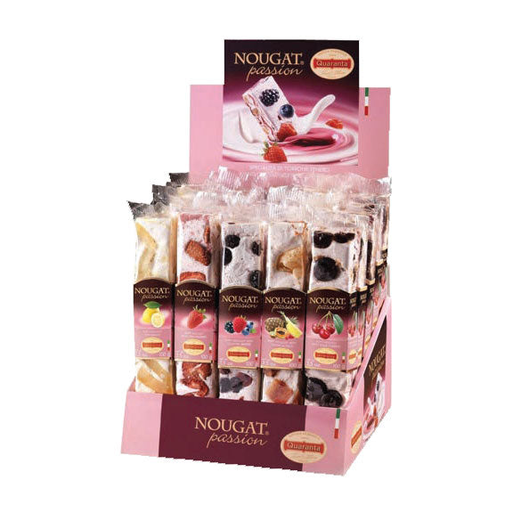 Quaranta Soft Fruit Cream Nougat Bars, Torrone Stick, 25 x 3.5 oz | 100g