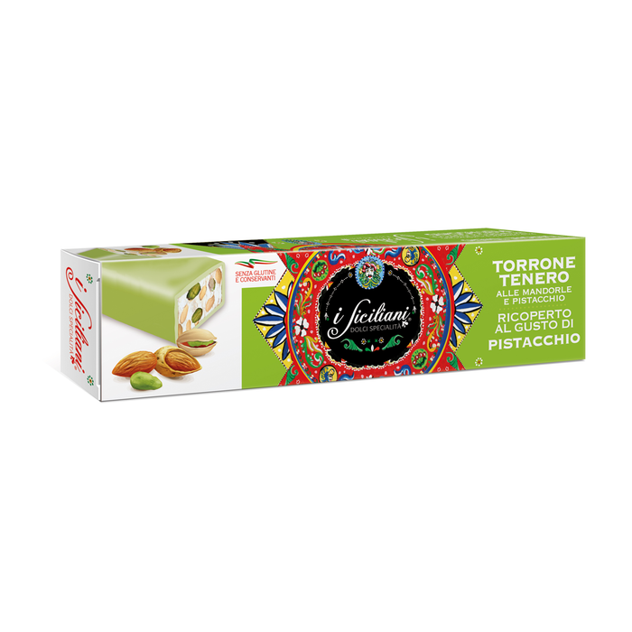 Dolgam Soft Nougat with Almond and Pistachios Covered with Pistachio flavor, 5.29 oz | 150g