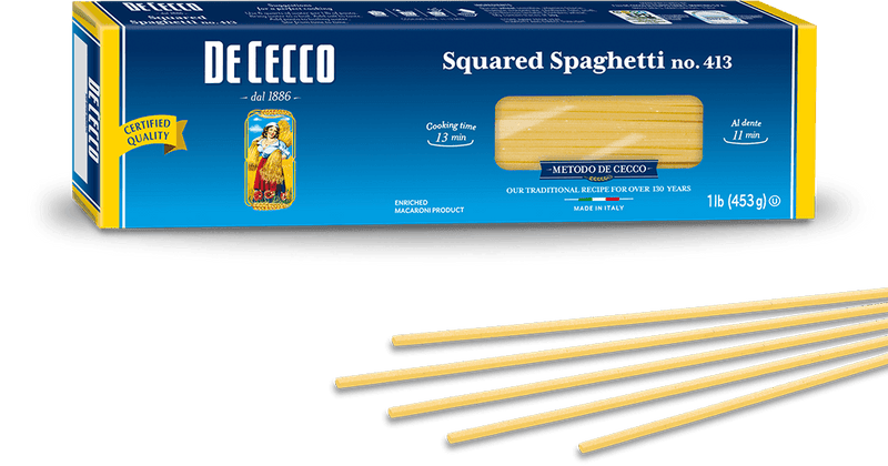 De Cecco Squarded Spaghetti #413, 1 lb | 453g