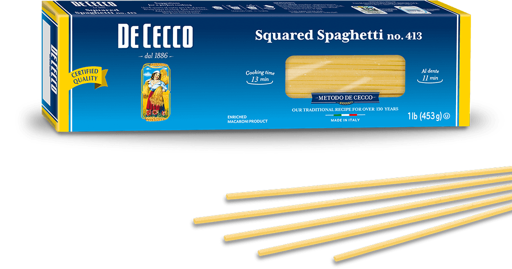 De Cecco Squarded Spaghetti #413, 1 lb | 453g