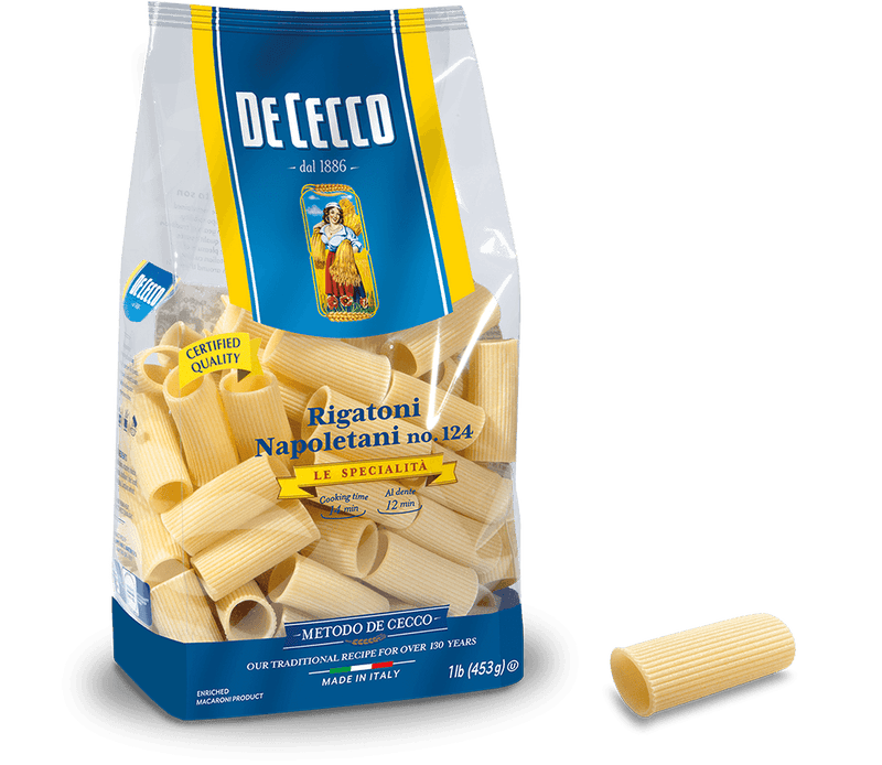 De Cecco Rigatoni Napoletani, #124, 1 lb | 453g
