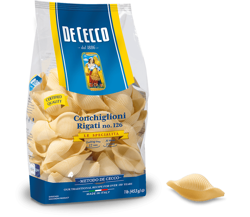 De Cecco Conchiglioni Rigati, #126, 1 lb | 453g