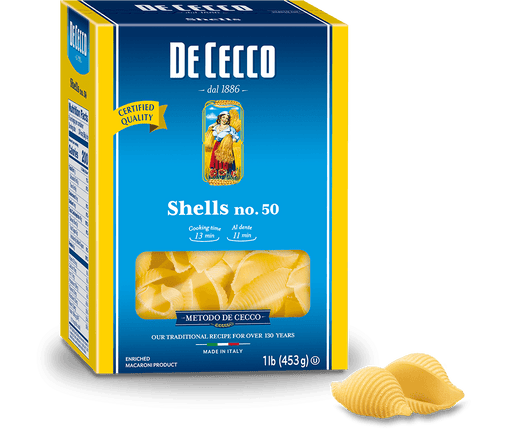 De Cecco Shells, Conchiglie Rigate, #50 1 LB
