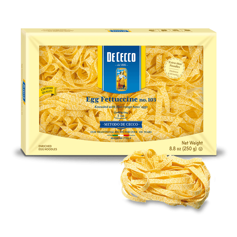 De Cecco Egg Fettuccine Pasta, #103, 8.8 oz | 250g
