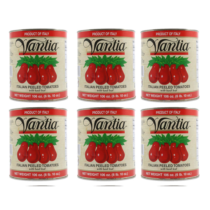 Vantia Italian Peeled Tomatoes w Basil Leaf, 106 oz | 6 lb 10 oz