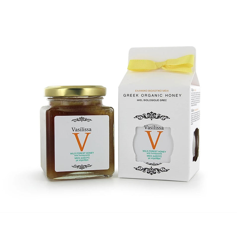 Vasilissa Greek Forest Honey With Honeycomb, 8.81 oz | 250g