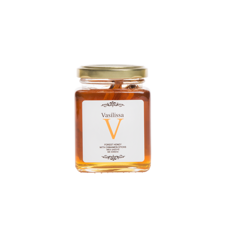 Vasilissa Greek Forest Honey With Cinnamon Sticks, 8.81 oz | 250g