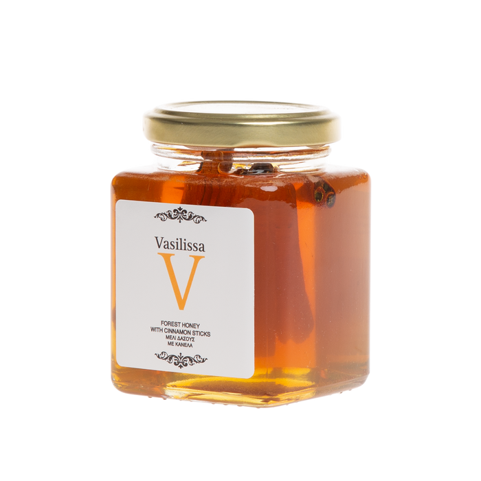 Vasilissa Greek Forest Honey With Cinnamon Sticks, 8.81 oz | 250g