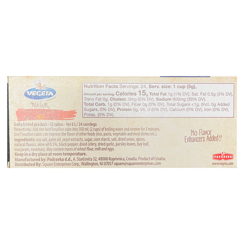 Vegeta Natur Bouillon Cubes: Beef Stock, 12 cubes, 4.2 oz | 120g