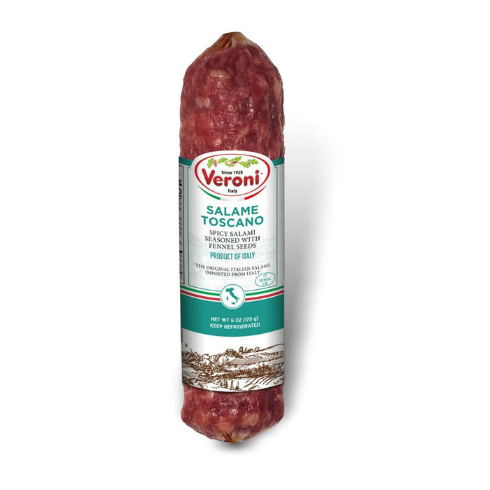 Veroni Salame Toscano, Spicy Salami W/ Fennel, Made In Italy, 6 oz | 170 g