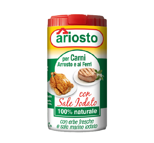 Ariosto Seasoning for Roast and Grilled Meat with Iodized Salt Rub, 2.82 oz | 80g