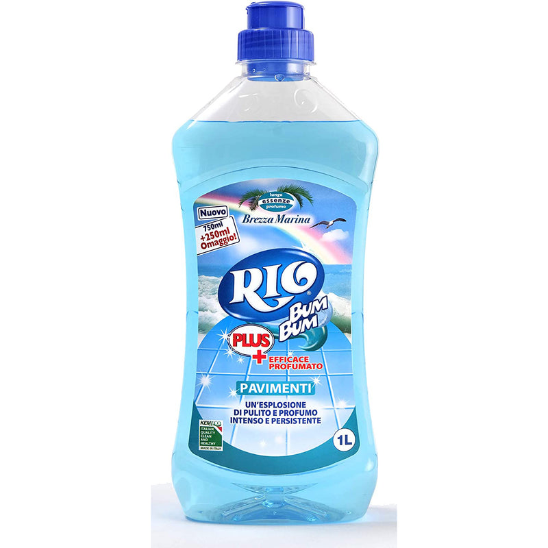 Rio Bum Bum Plus Pavimenti Brezza Marina, Floor Cleaner Sea Breeze Scent, 33.81 oz | 1 Liter