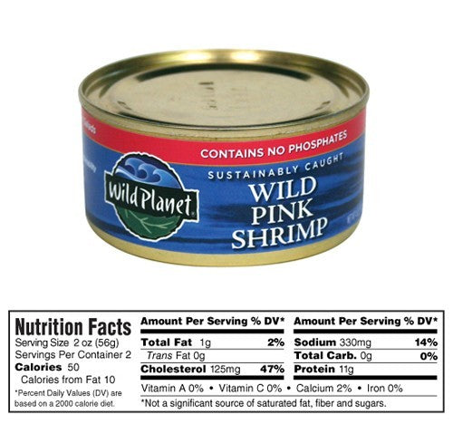 Wild Planet Wild Pink Shrimp 5 oz can