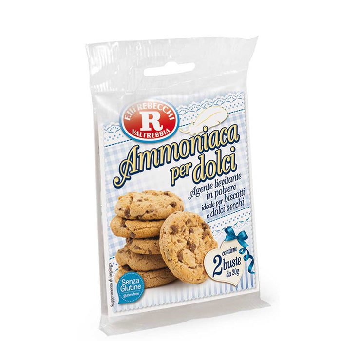 Rebecchi Ammonia For Sweets, Ammoniaca Per Dolci e Biscotti, 2 pk, 40g