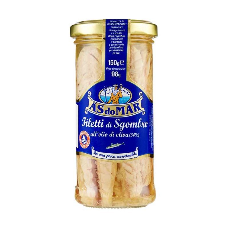A'S do Mar Mackerel Fillets in Olive Oil, 5.29 oz | 150g