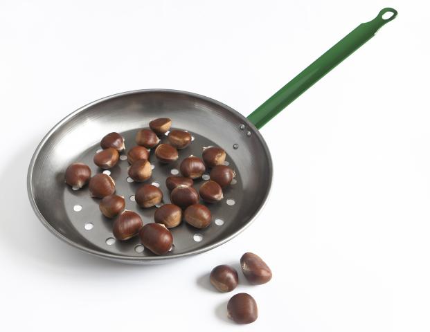 Chestnuts Roasting Pan Metal Handle, 12" wide