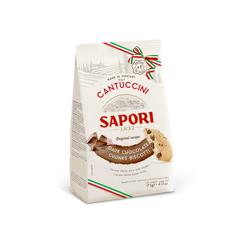 Sapori Dark Chocolate Cantuccini Almond biscuits, 6.17 oz | 175g