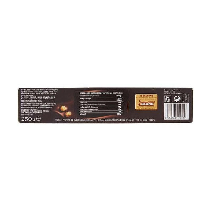 Motta Trinidad Dark Chocolate with Whole Hazelnuts, 8.8 oz