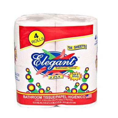 Elegant Toilet Paper roll, 2 ply, 4 Pack