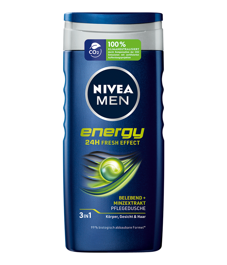 Nivea Men Shower Gel, Energy, 24H Fresh Effect, 8.5 oz | 250ml