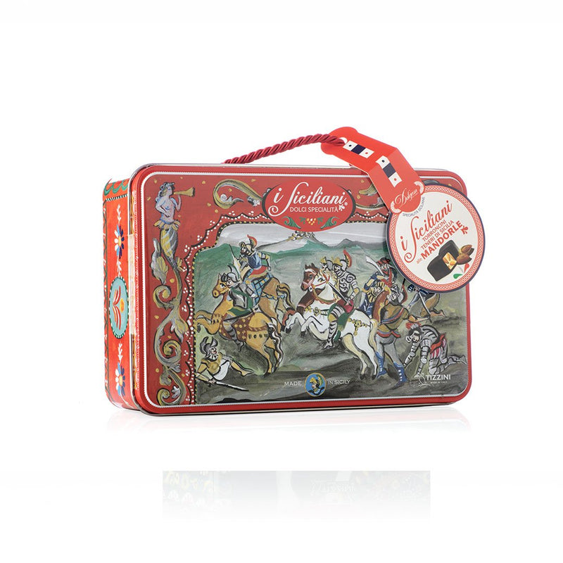 Dolgam Gift Tin Torroncini Soft Nougat Assorted Flavors, 8.8 oz