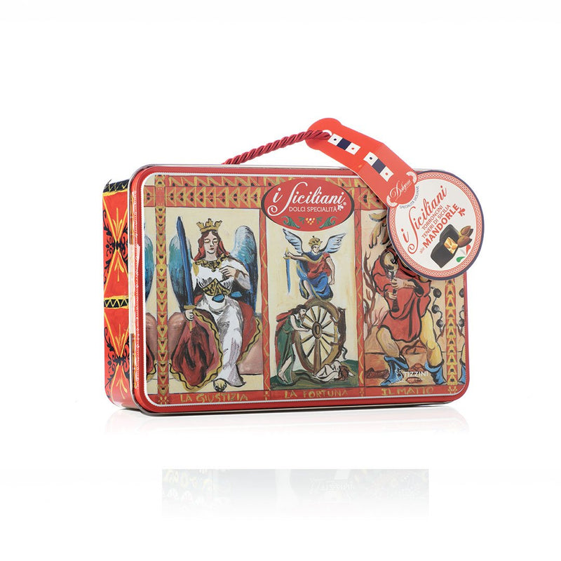 Dolgam Gift Tin Torroncini Soft Nougat Assorted Flavors, 8.8 oz