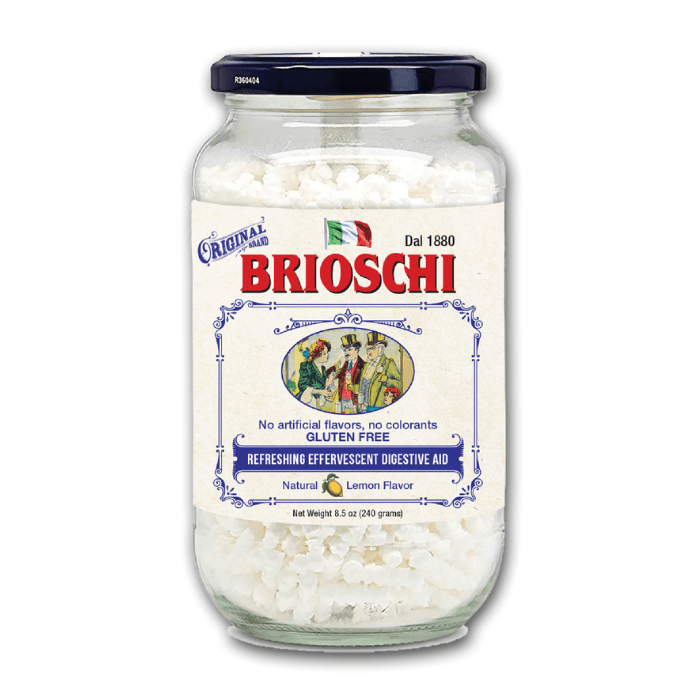 Brioschi Effervescente Glass Bottle, Made in Italy, 8.5 oz