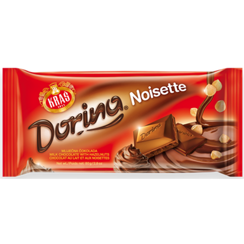 Kras Dorina Hazelnut Milk Chocolate Bar, 80g