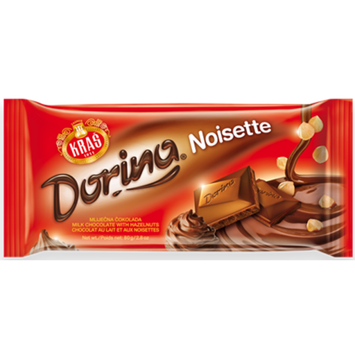 Kras Dorina Hazelnut Milk Chocolate Bar, 80g
