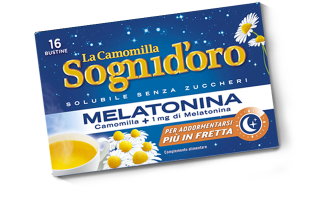 Sognidoro Chamomile with Melatonin Herbal Tea, 16 Bags, 2.2 oz | 64g