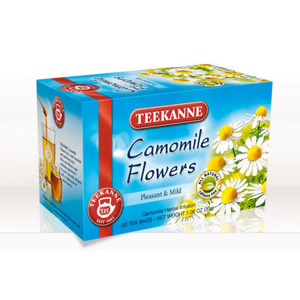 Teekanne Camomile Flowers, Caffeine Free, 20 Tea Bags, 1.06 oz | 30g