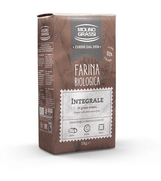 Molino Grassi Organic Whole Wheat Flour, Integrale, 2.2 lb | 1kg