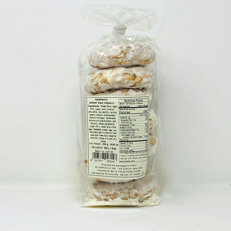 Cianciullo Nasprati Sweet Egg Taralli, 8.82 oz | 250g