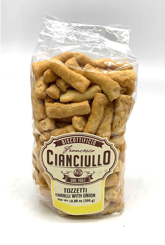 Cianciullo Tozzetti Taralli with Onion, 10.58 oz | 300g