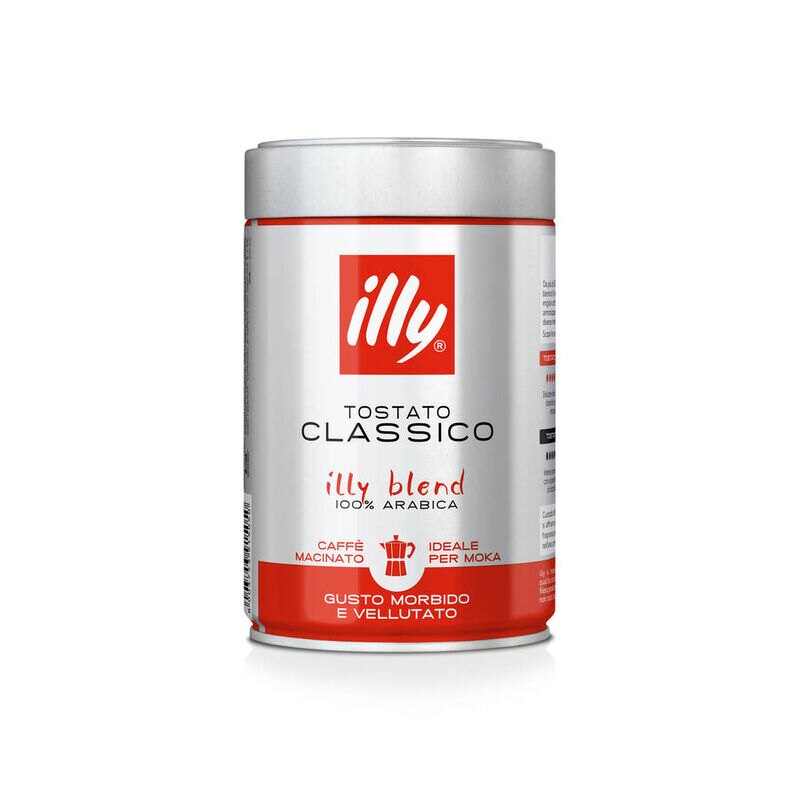illy Ground Moka Classico Coffee, Medium Roast, 8.8 oz | 250g