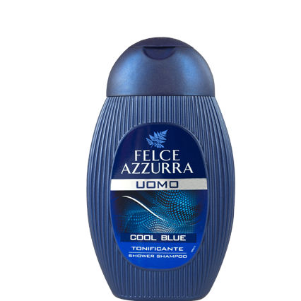Felce Azzurra Uomo Shampoo & Shower Cool Blue, Extreme freshness, 8.4 oz | 250 ml