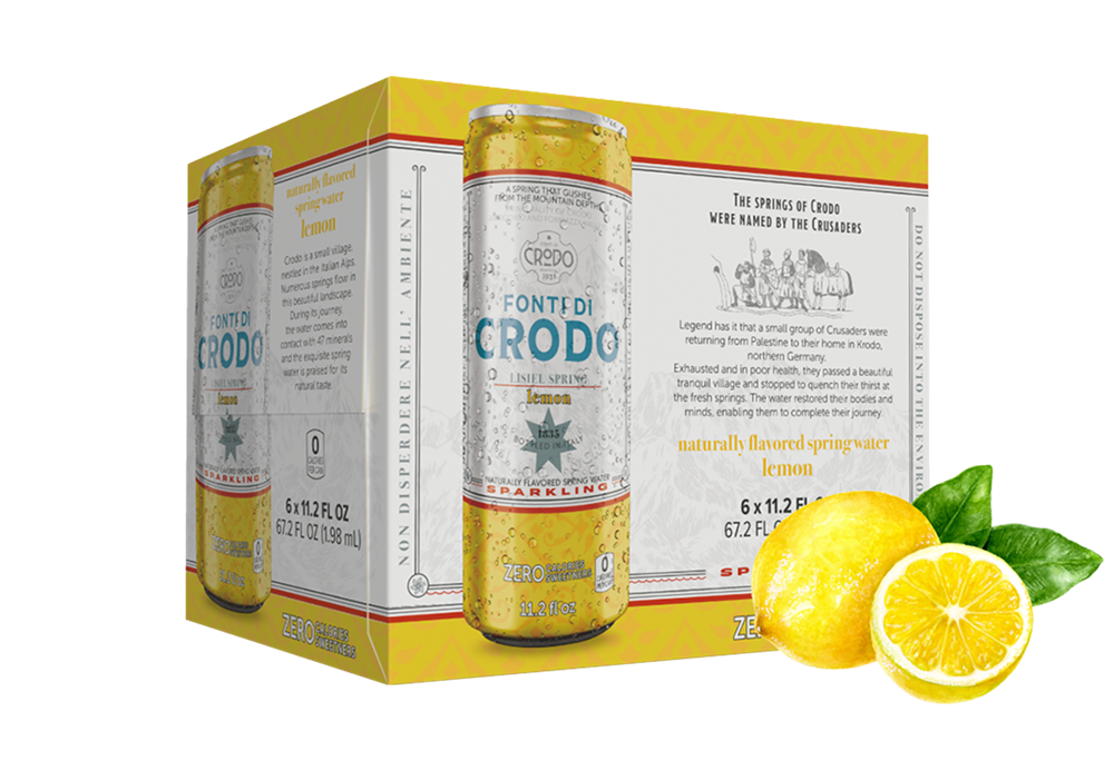 Fonti Di Crodo Lemon Sparkling Water, Made in Italy, 11.2 fl oz