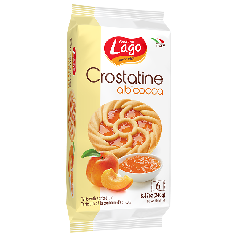 Lago Crostatine Apricot, Tarts with Apricot Jam, 8.46 oz (6 x 1.41 oz)