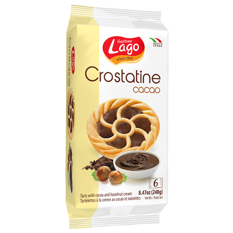 Lago Crostatine Cacao, Tarts with Cocoa And Hazelnut Cream, 8.46 oz (6 x 1.41 oz)