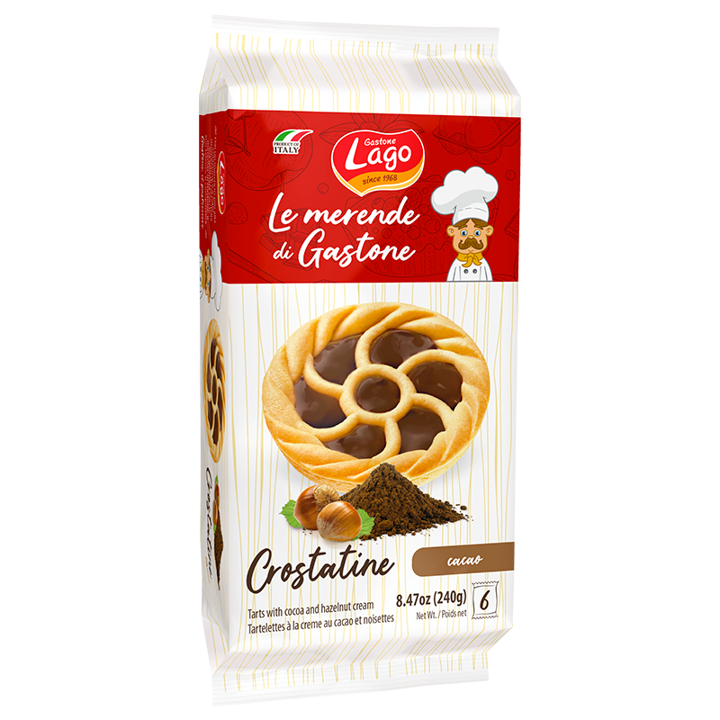 Lago Crostatine Cacao, Tarts with Cocoa And Hazelnut Cream, 8.46 oz | 6 x 1.41 oz