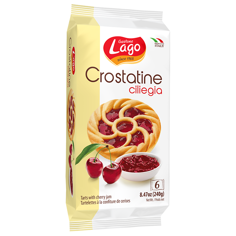Lago Crostatine Cacao, Tarts with Cherry Jam, 8.46 oz | 6 x 1.41 oz
