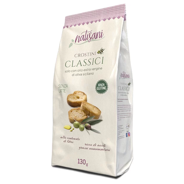 Natisani Crostini Italian Gluten Free Crackers Classic, 4.58 oz | 130g