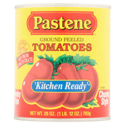 Pastene Gound Peeled Tomatoes, Kitchen Ready, Chunky Style, 28 oz